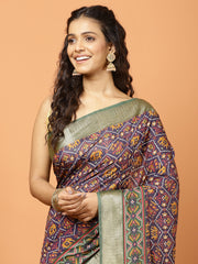 Floral Printed Art Silk Woven Saree