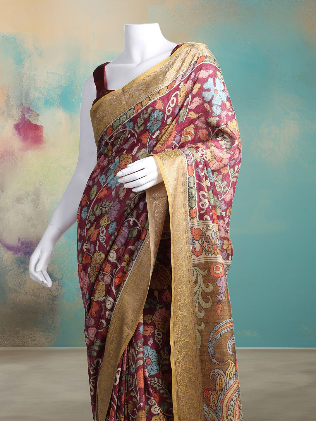 Printed Tussar Saree
