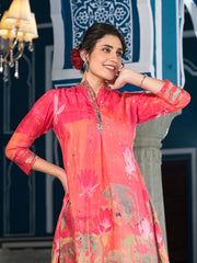 Floral Printed Cotton Straight Kurta With Palazzo