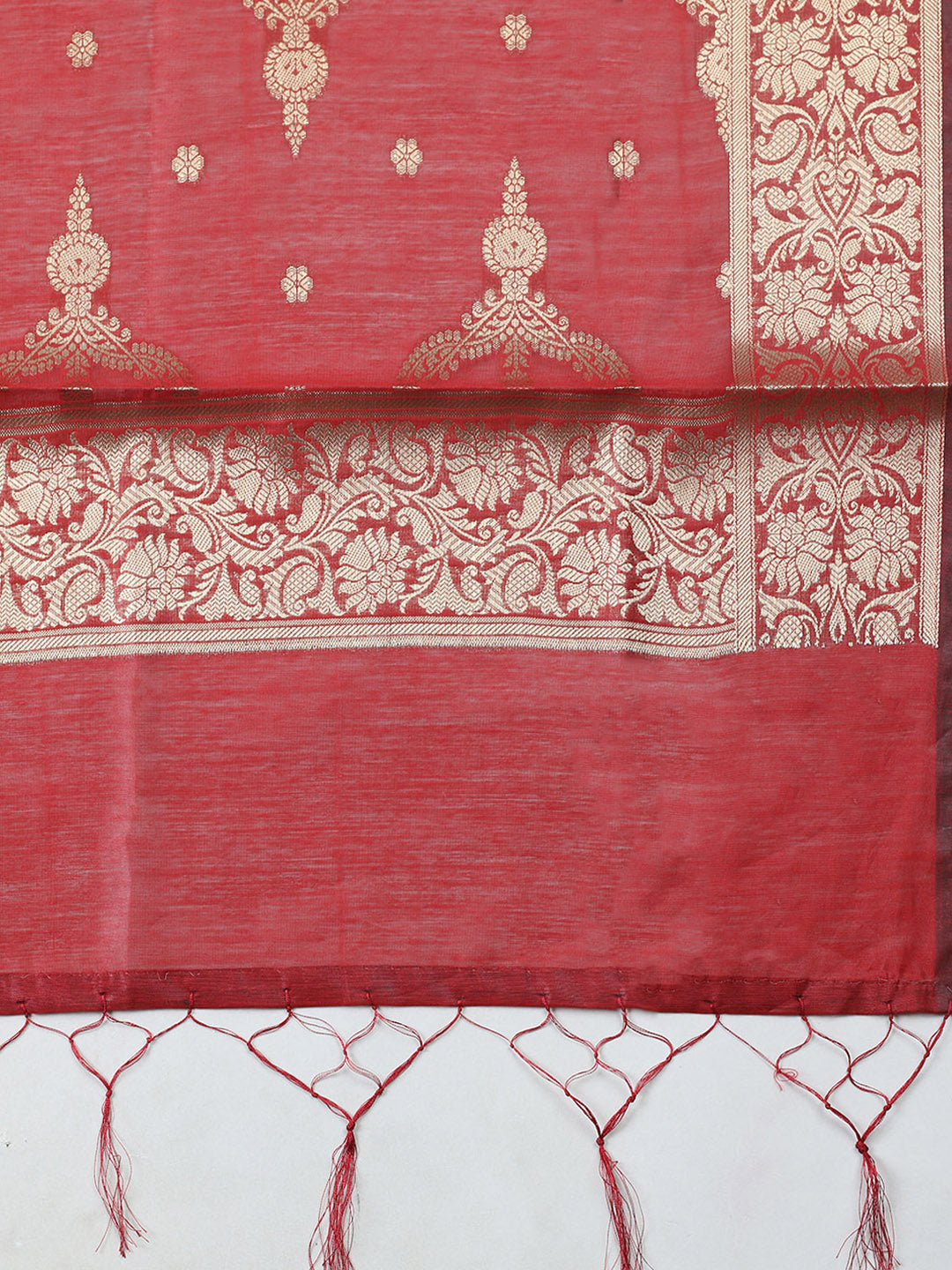 Woven Design Chanderi Unstitched Suit With Pant &amp; Dupatta