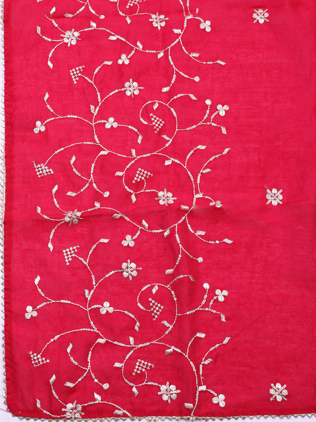 Embroidered Cotton Unstitched Suit With Pant &amp; Dupatta