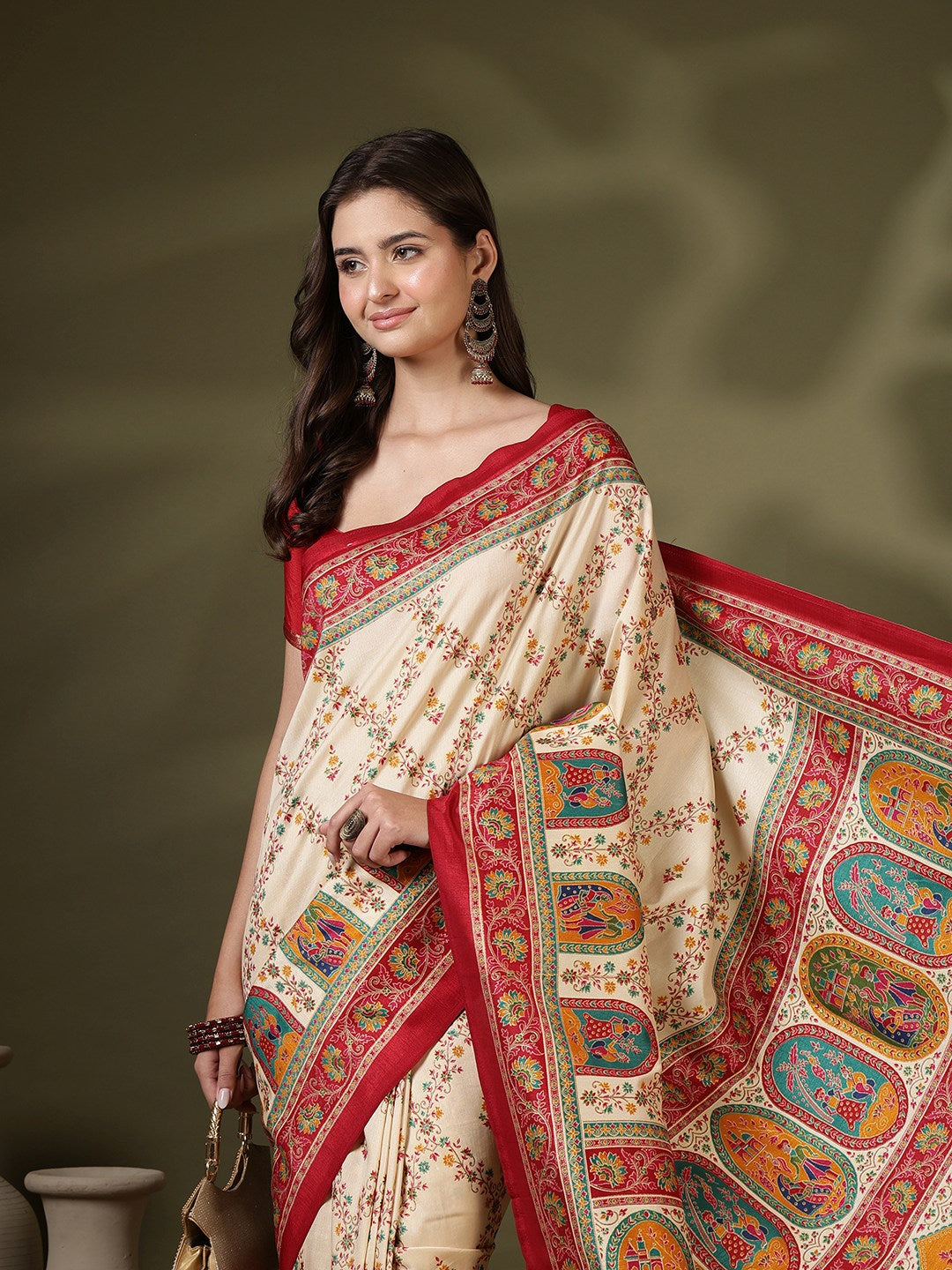 Digital Printed Art Silk Saree