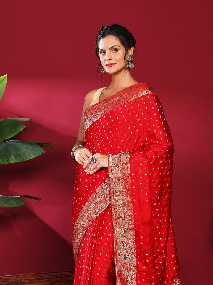 Woven Design Satin Saree