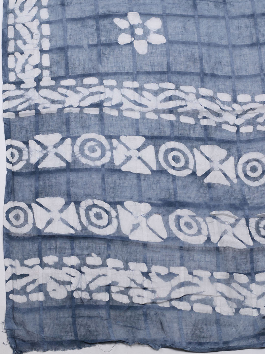 Printed Cotton Blend Unstitched Suit With Pant &amp; Dupatta