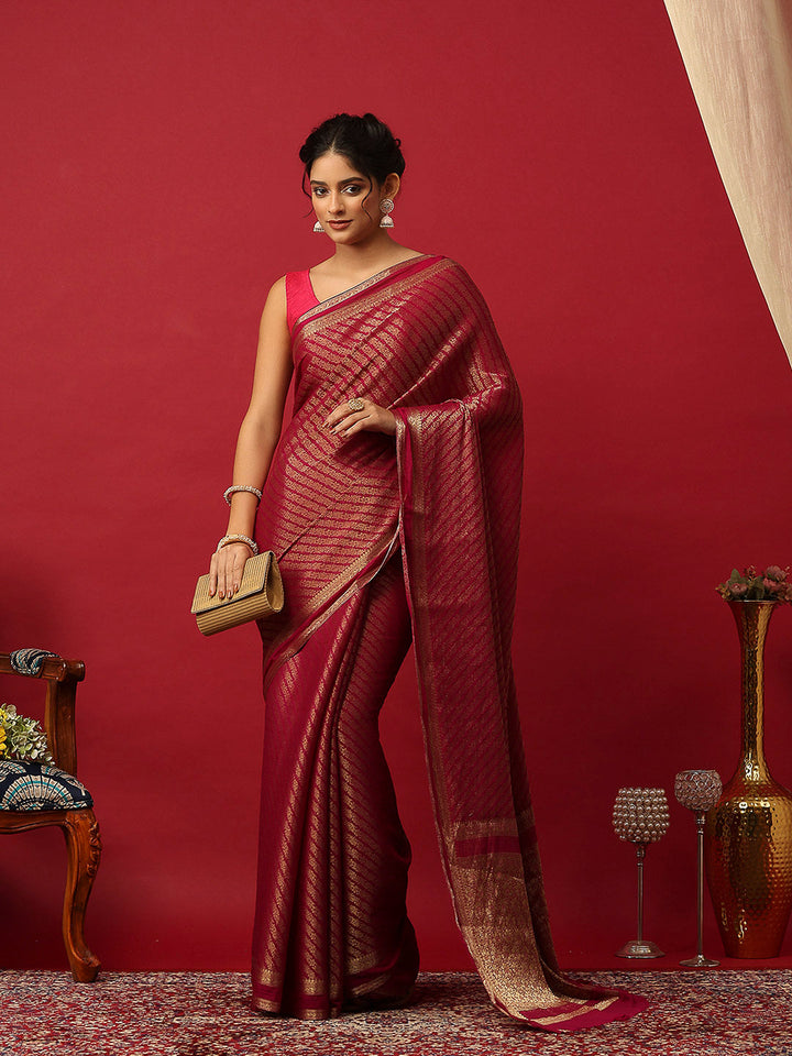 Plain Crepe Saree