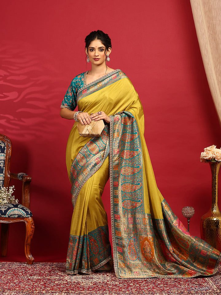 Embroidered Dola Silk Saree