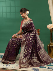 Embroidered Dola Silk Saree