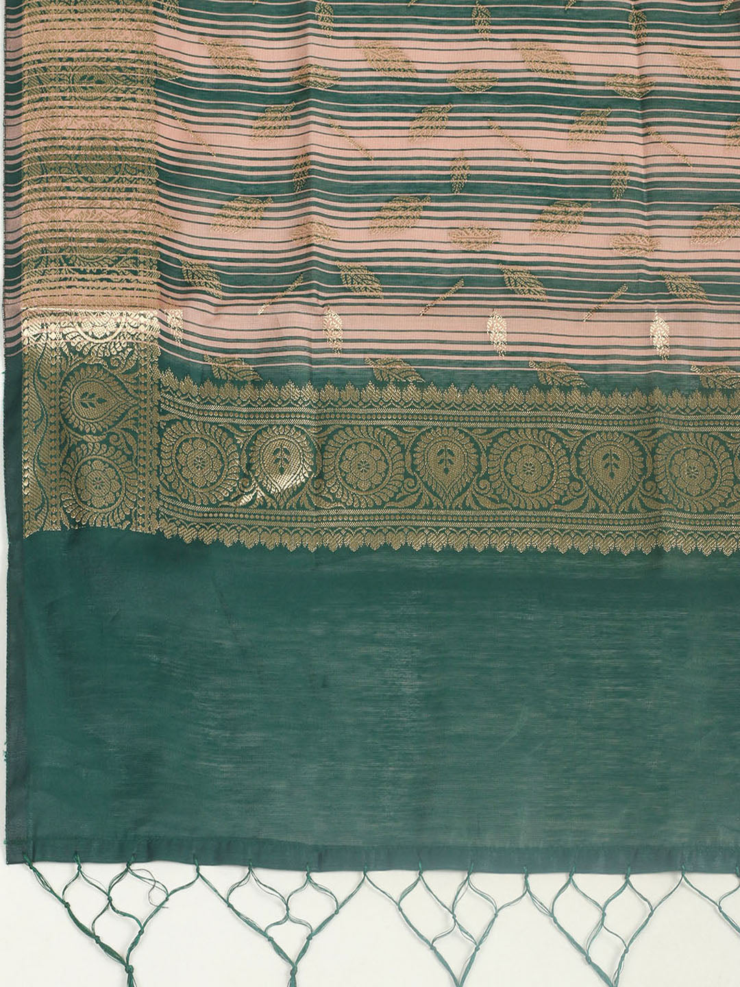 Woven Design Chanderi Unstitched Suit With Pant &amp; Dupatta