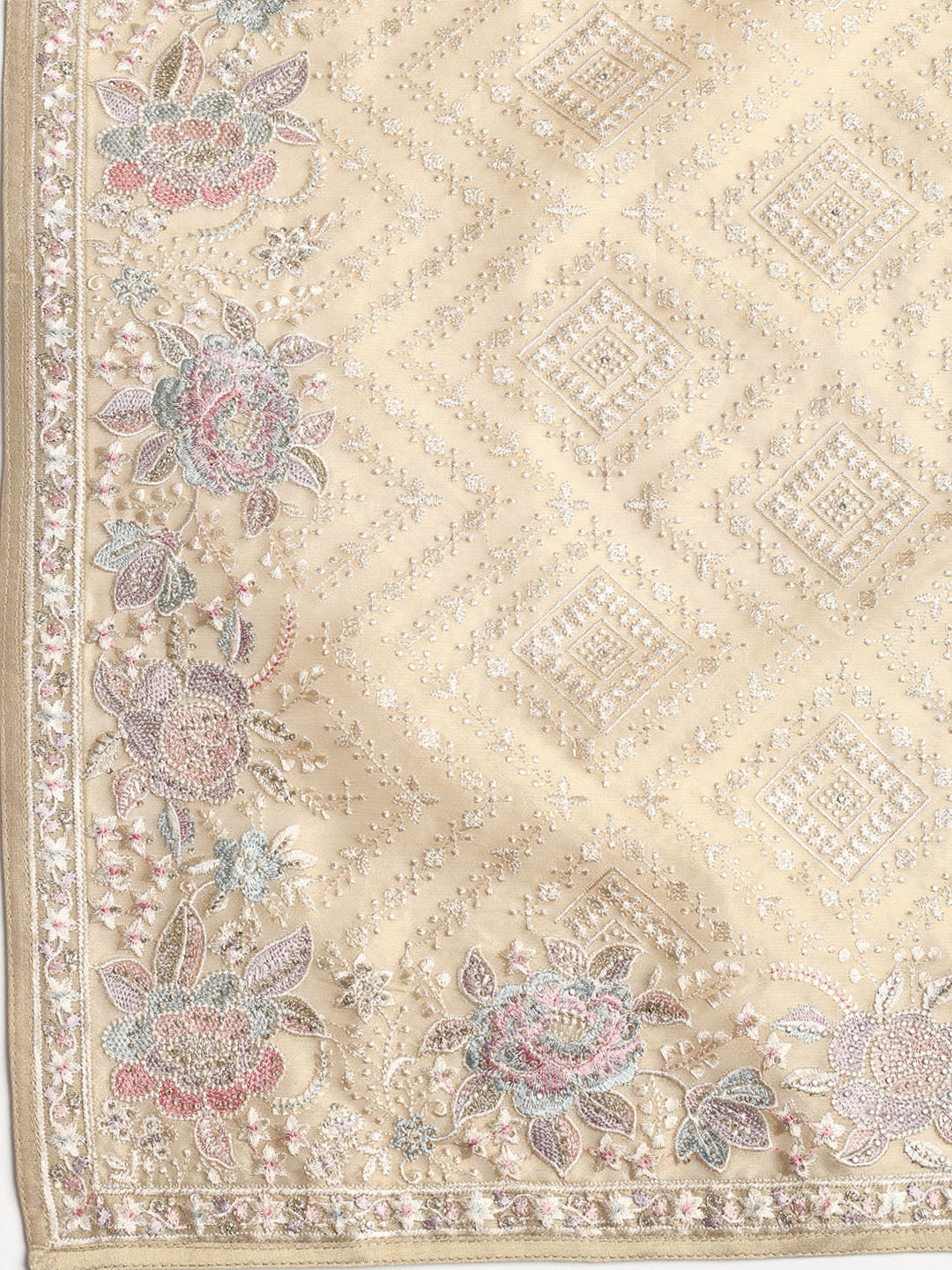 Embroidered Tissue Unstitched Suit With Dupatta
