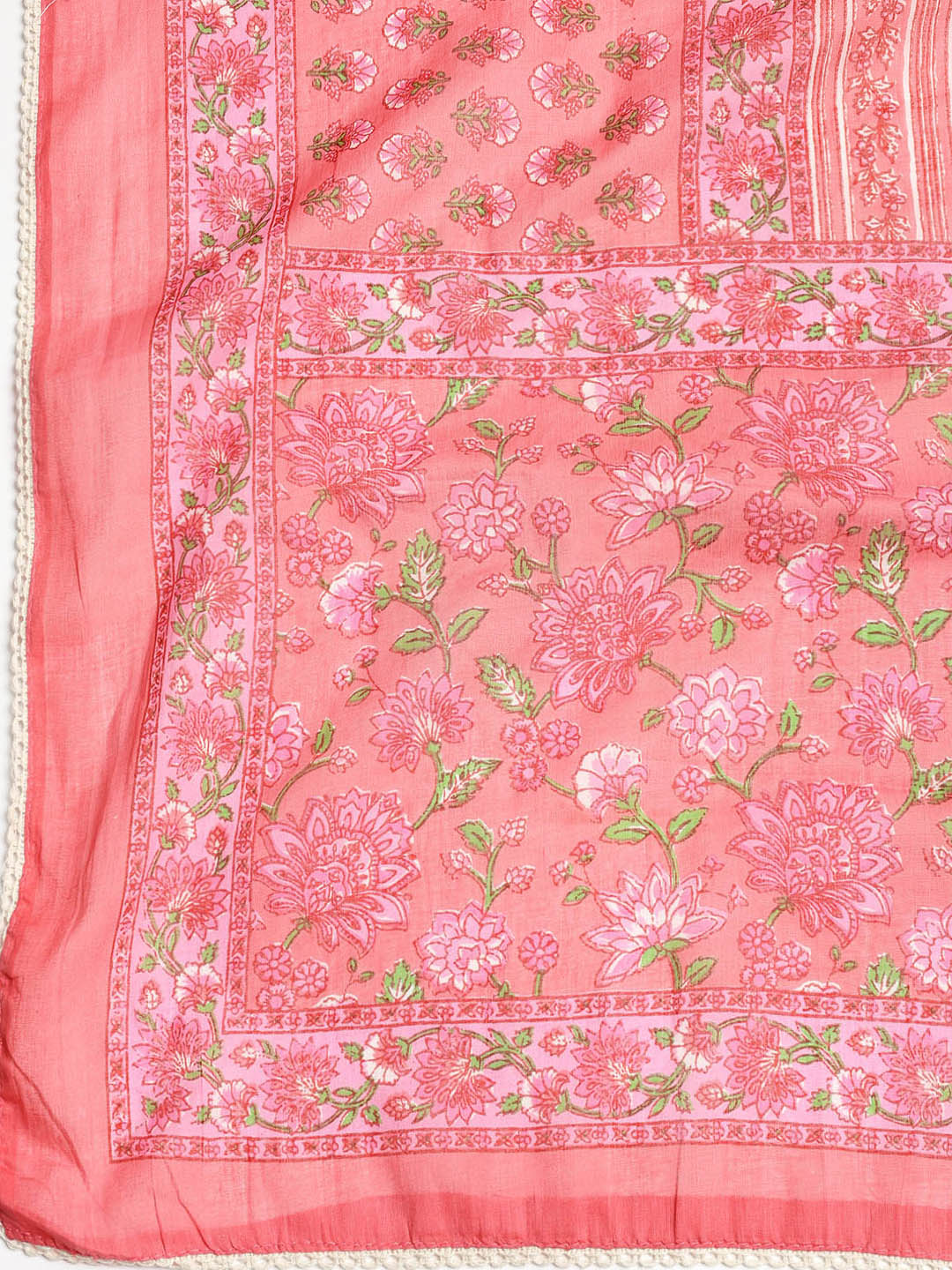 Printed Cotton Blend Unstitched Suit With Dupatta