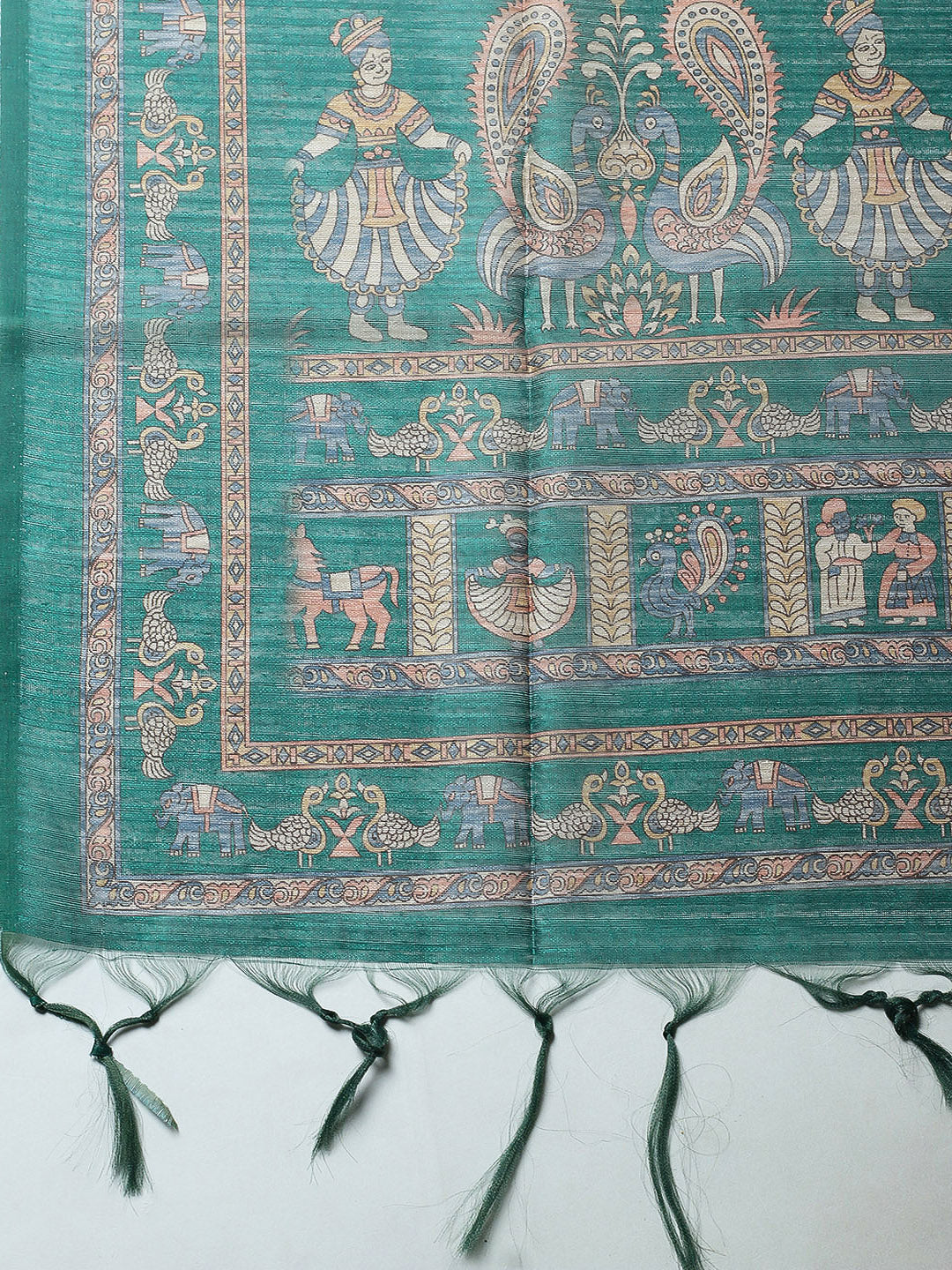 Embroidered Chanderi Unstitched Suit With Pant &amp; Dupatta