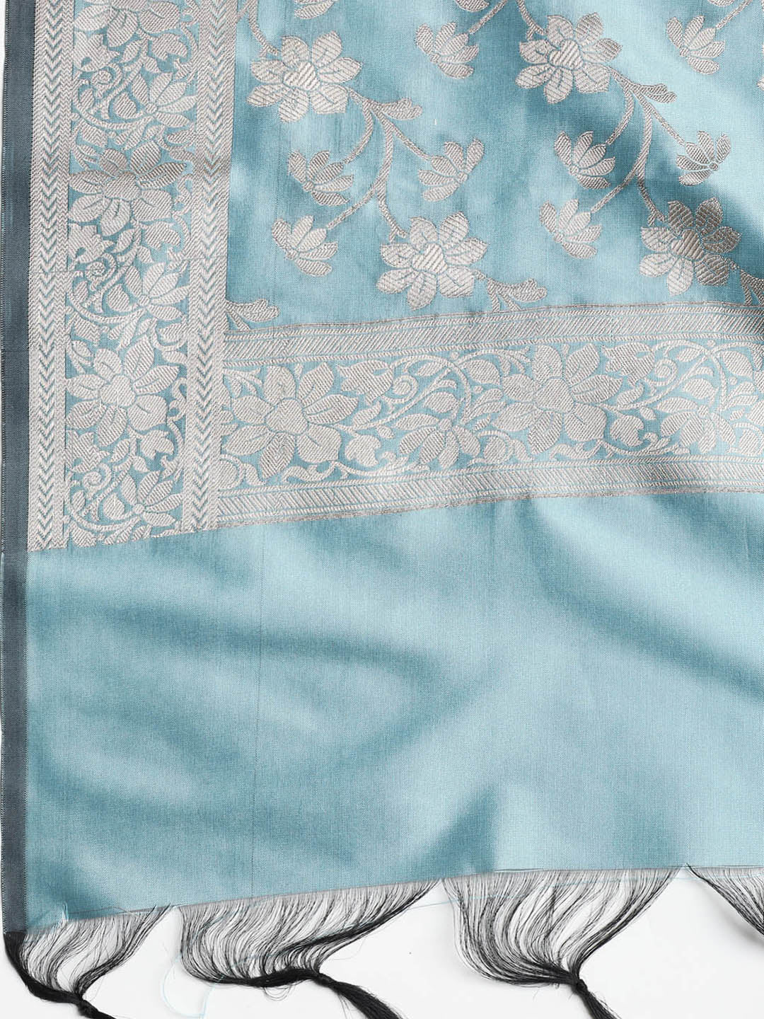 Woven Banarasi Chanderi Unstitched Suit With Dupatta