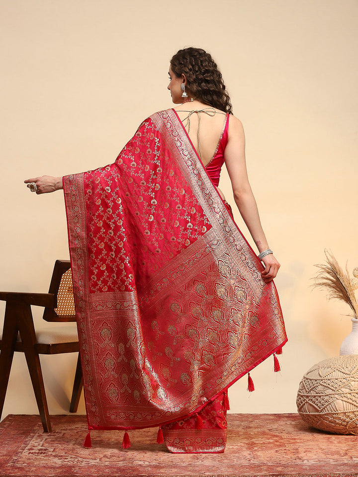 Woven Design Satin Saree