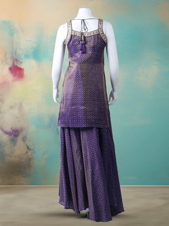 Woven Design Tissue Stitched Kurta With Pant &amp; Dupatta