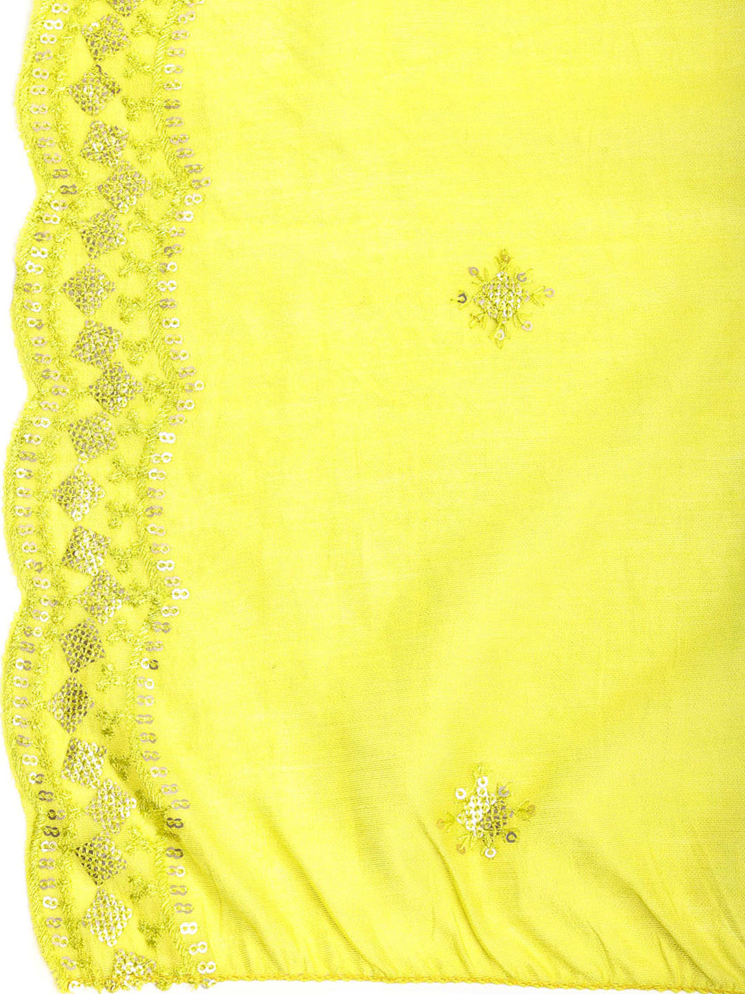 Neck Embroidered Chanderi Unstitched Suit With Dupatta