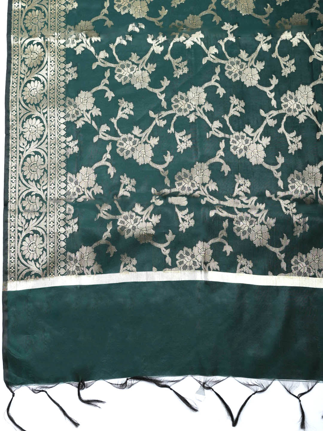 Banarasi Chanderi Unstitched Suit With Pant &amp; Dupatta