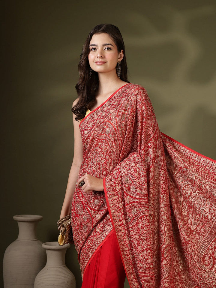 Embroidered Georgette Saree