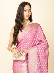 Zari Border Booti Woven Handloom Saree