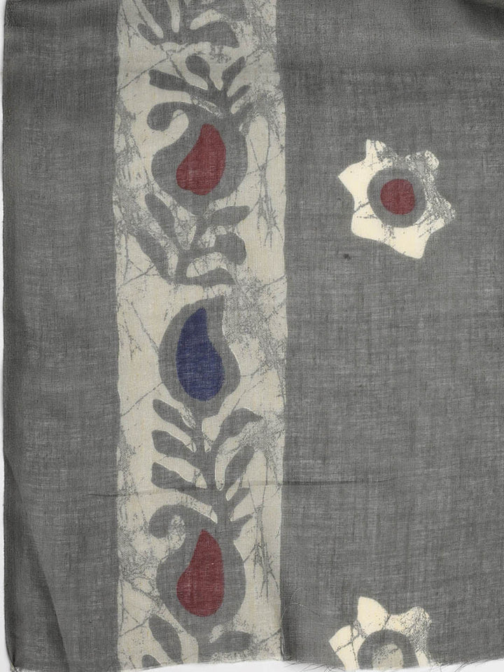Printed Cotton Blend Unstitched Suit With Dupatta