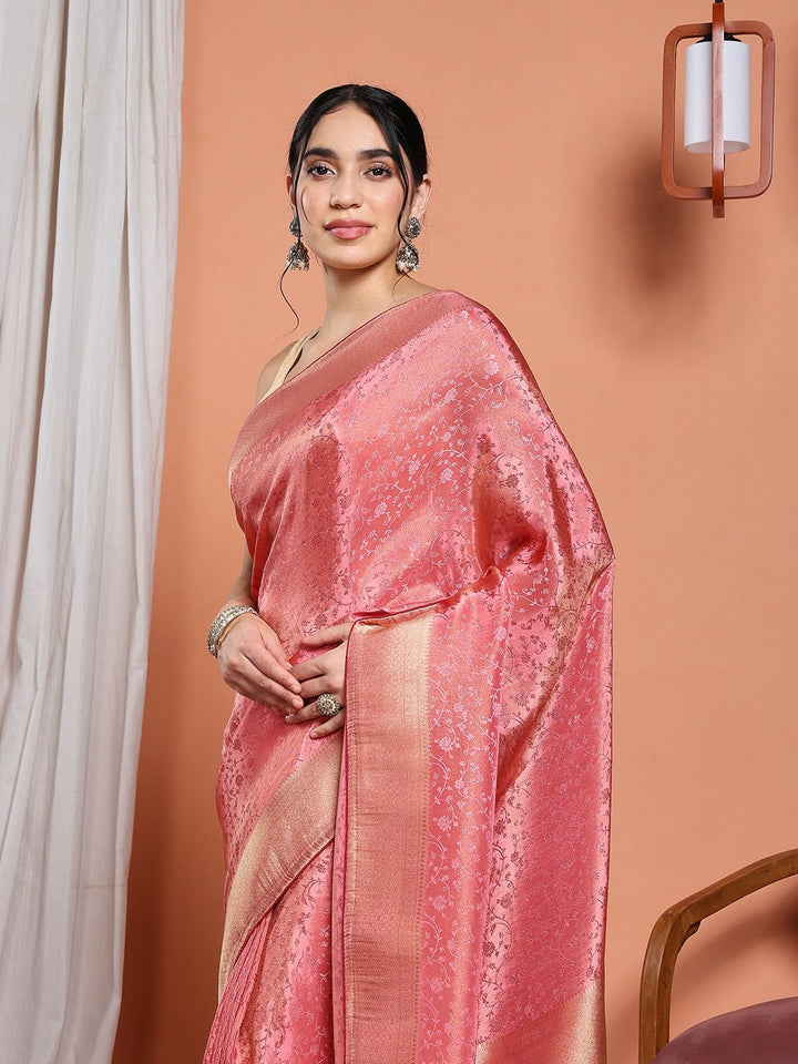 Woven Design Satin Saree