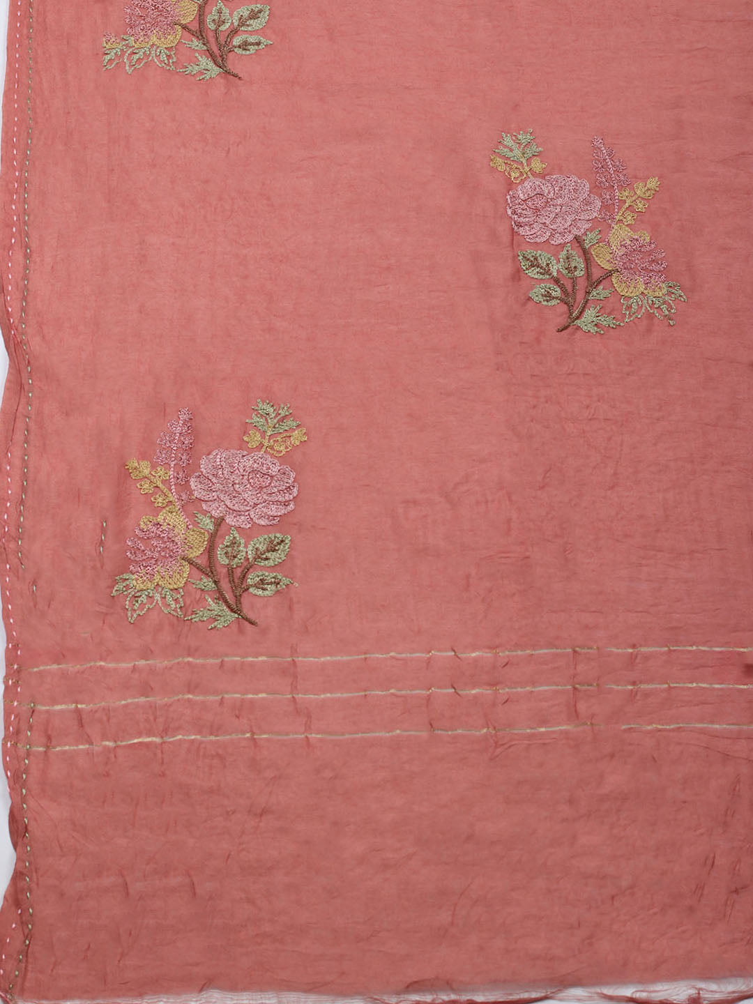Embroidered Muslin Unstitched Suit With Pant &amp; Dupatta
