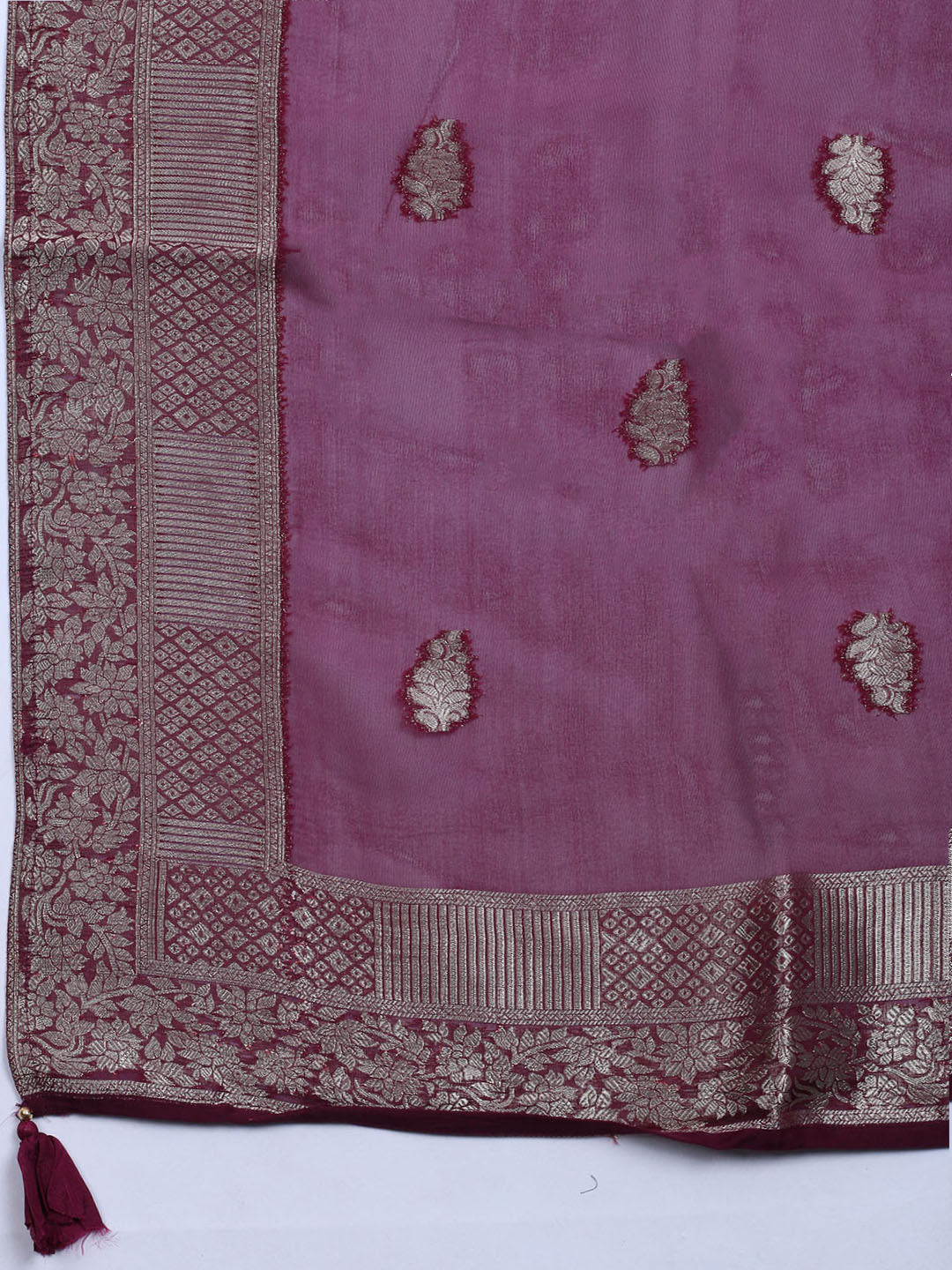 Embroidered Art Silk Unstitched Suit With Dupatta