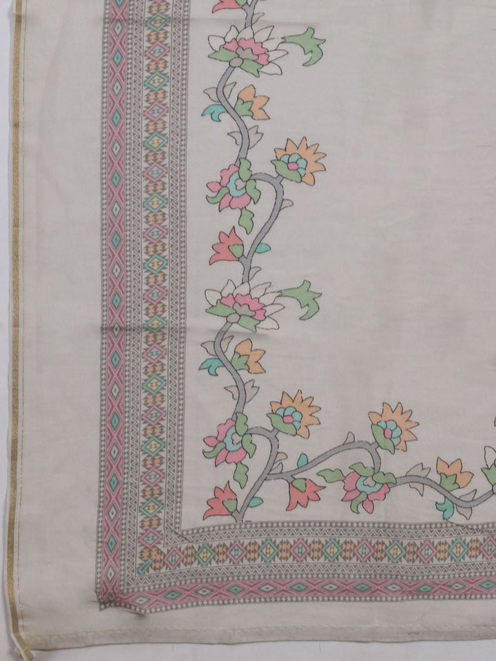 Printed Muslin Unstitched Suit With Dupatta