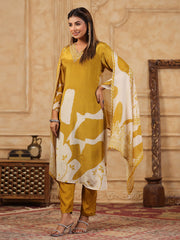 Printed Muslin Kurta With Pants & Dupatta