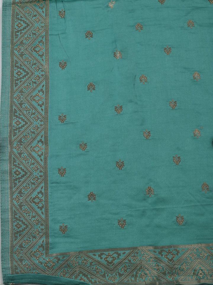 Woven Design Chanderi Unstitched Suit With Dupatta