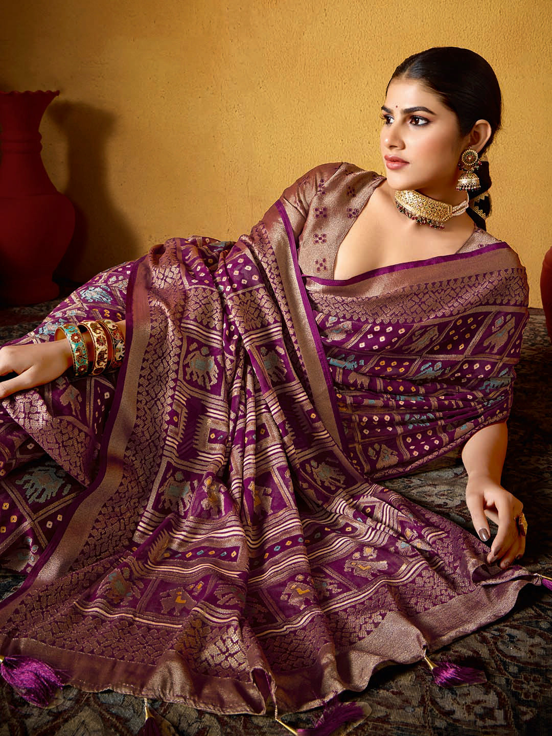 Abstract Print Georgette Saree