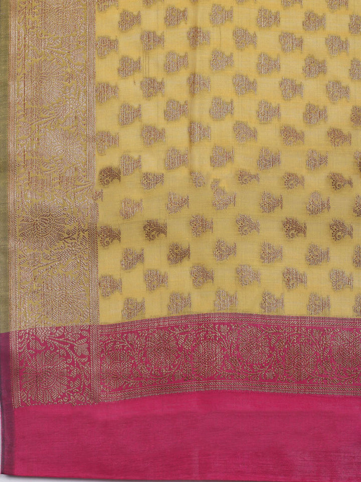 Woven Chanderi Unstitched Suit With Dupatta