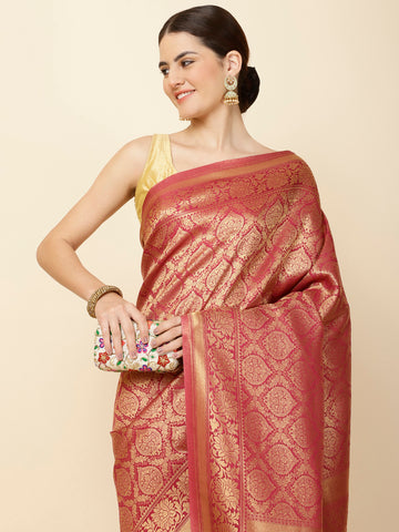 Brocade Zari Jaal Woven Handloom Saree