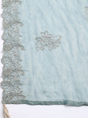 Woven Design Tissue Unstitched Suit With Dupatta