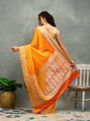 Zari Border Booti Art Silk Woven Saree