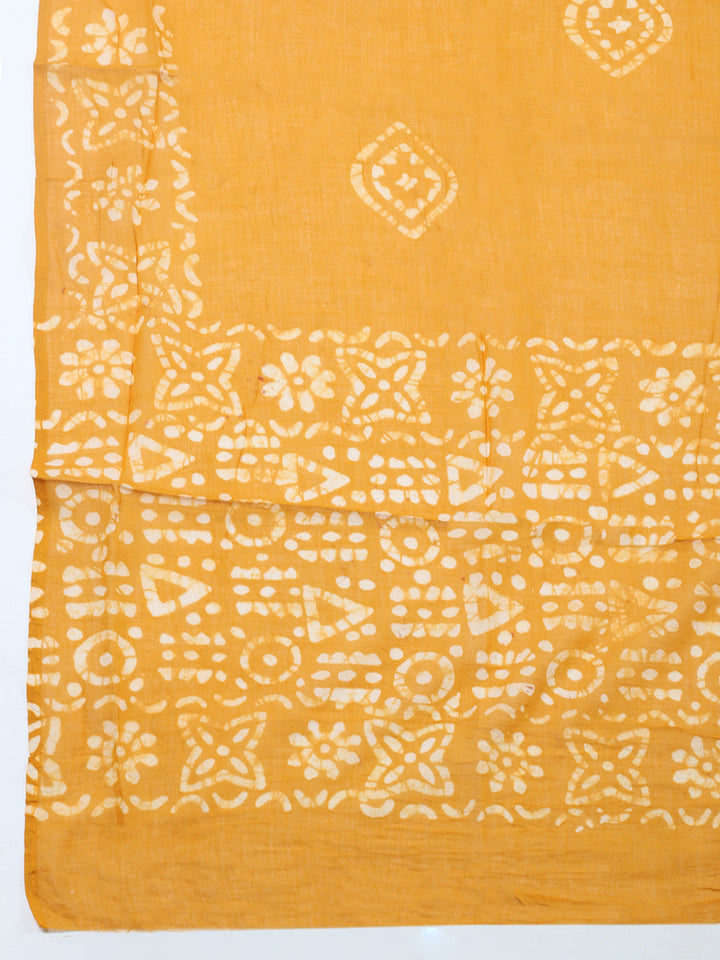 Printed Cotton Blend Unstitched Suit With Pant &amp; Dupatta