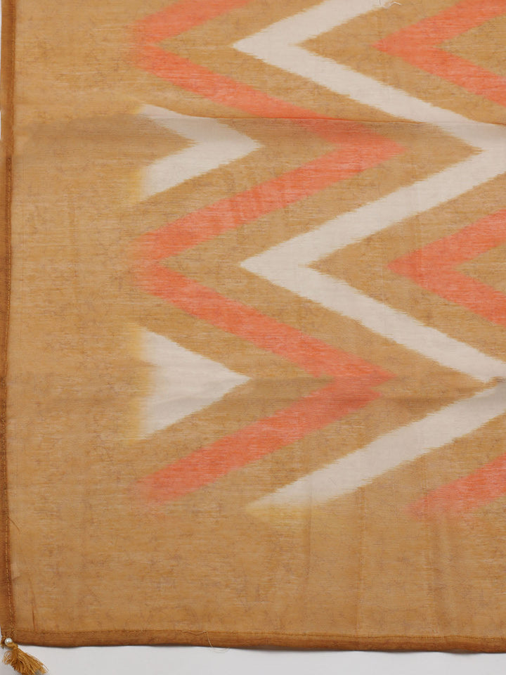 Embroidered Chanderi Unstitched Suit With Dupatta