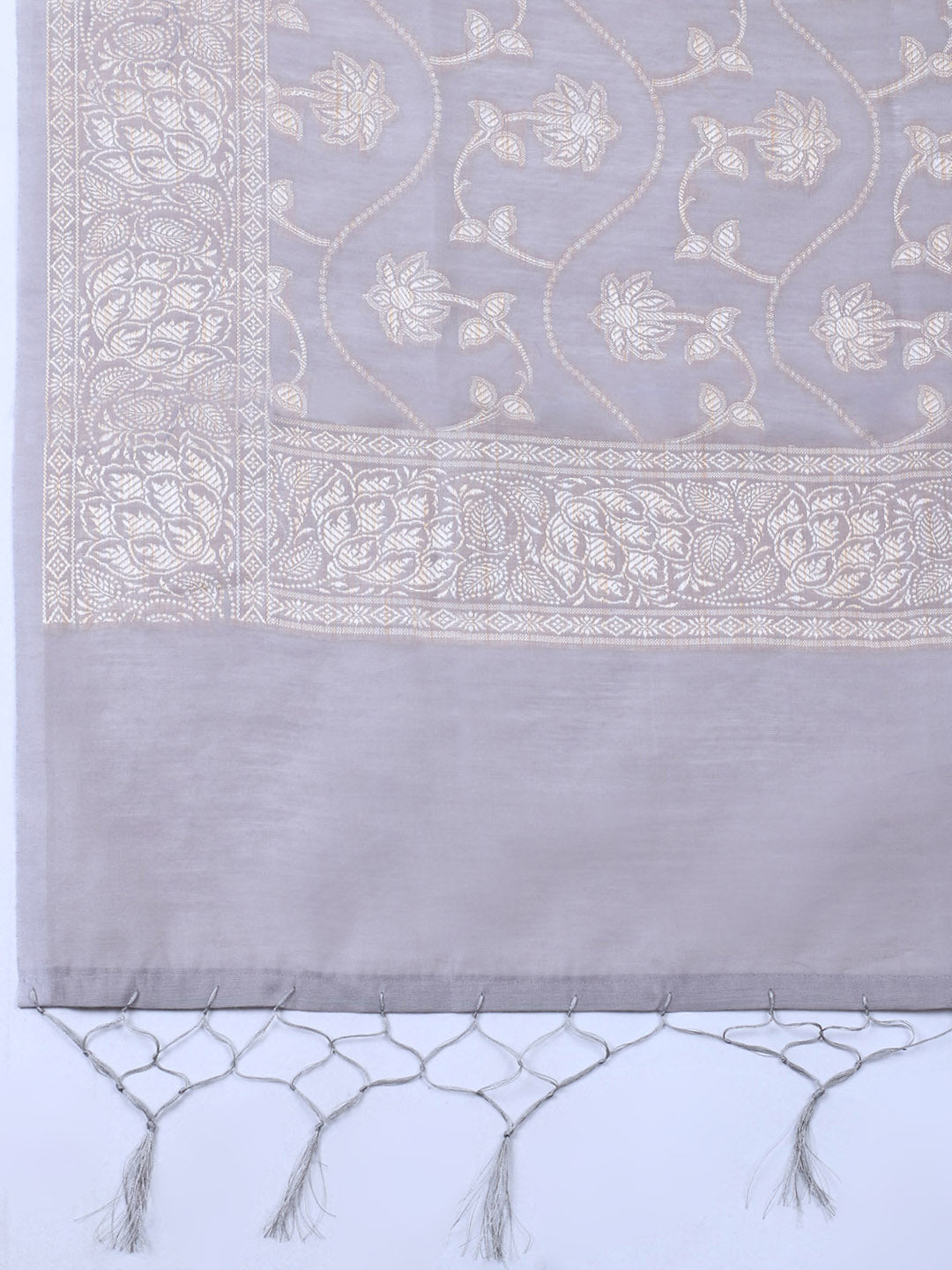Woven Design Chanderi Unstitched Suit With Pant &amp; Dupatta
