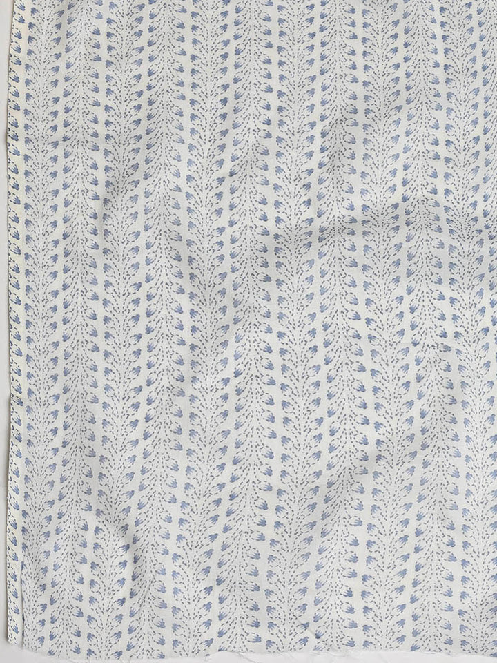 Printed Cotton Blend Unstitched Suit With Dupatta