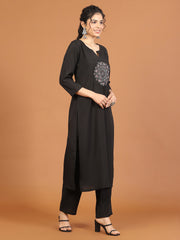 Embroidered Chanderi Kurta With Pants