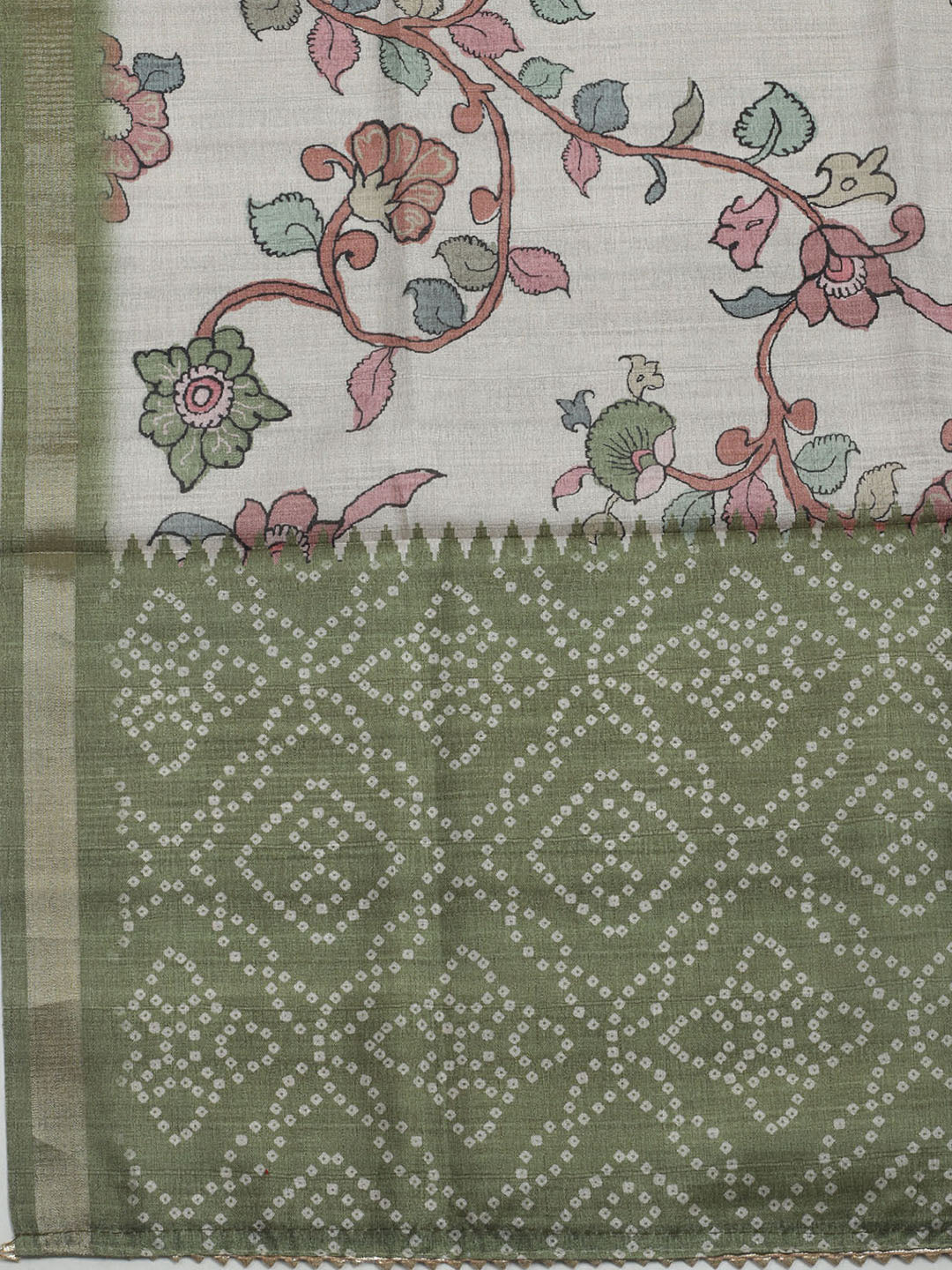 Embroidered Tussar Unstitched Suit With Dupatta