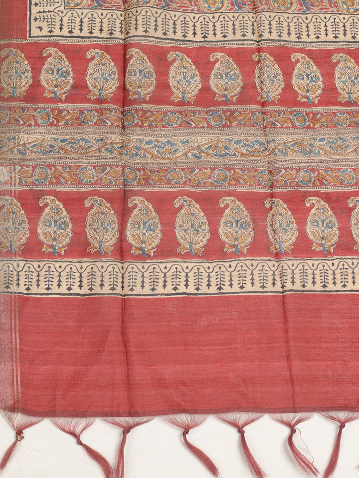 Embroidered Tussar Unstitched Suit With Dupatta