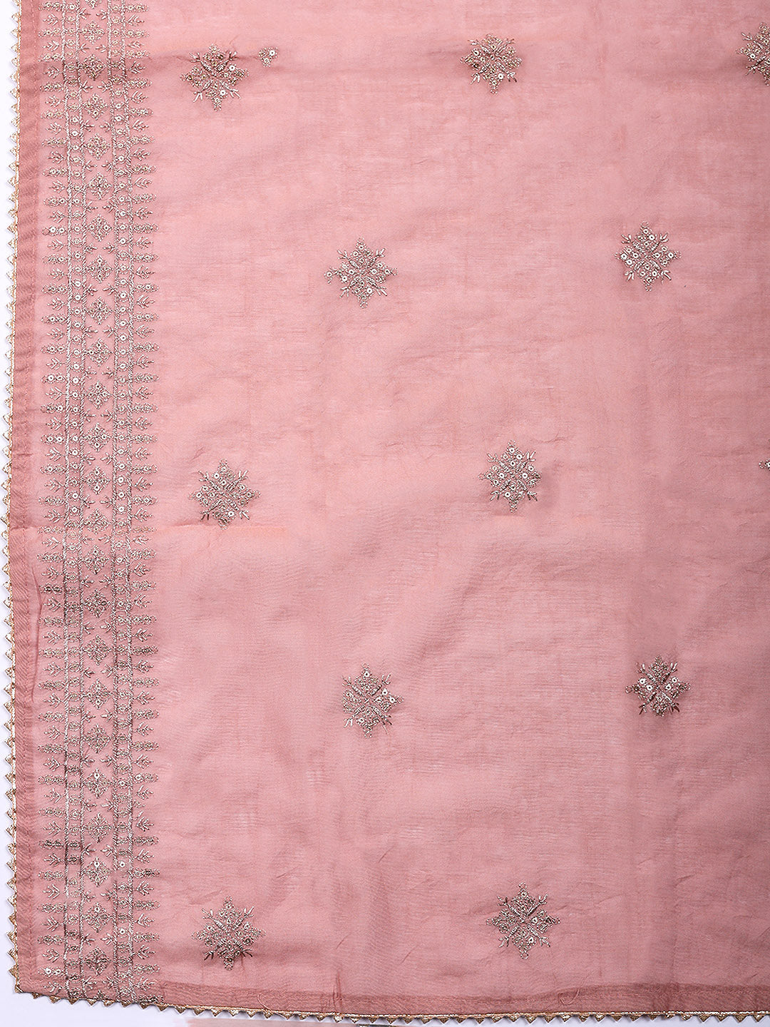 Sequence Work Chanderi Unstitched Suit With Dupatta