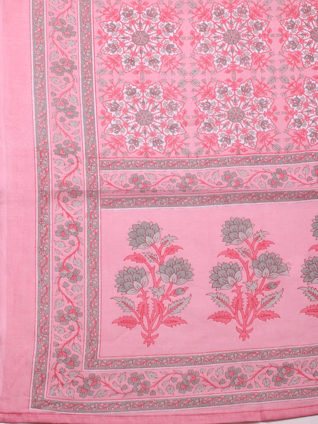 Embellished Cotton Blend Unstitched Suit With Pant &amp; Dupatta