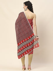 Printed Cotton Unstitched Suit Piece With Dupatta