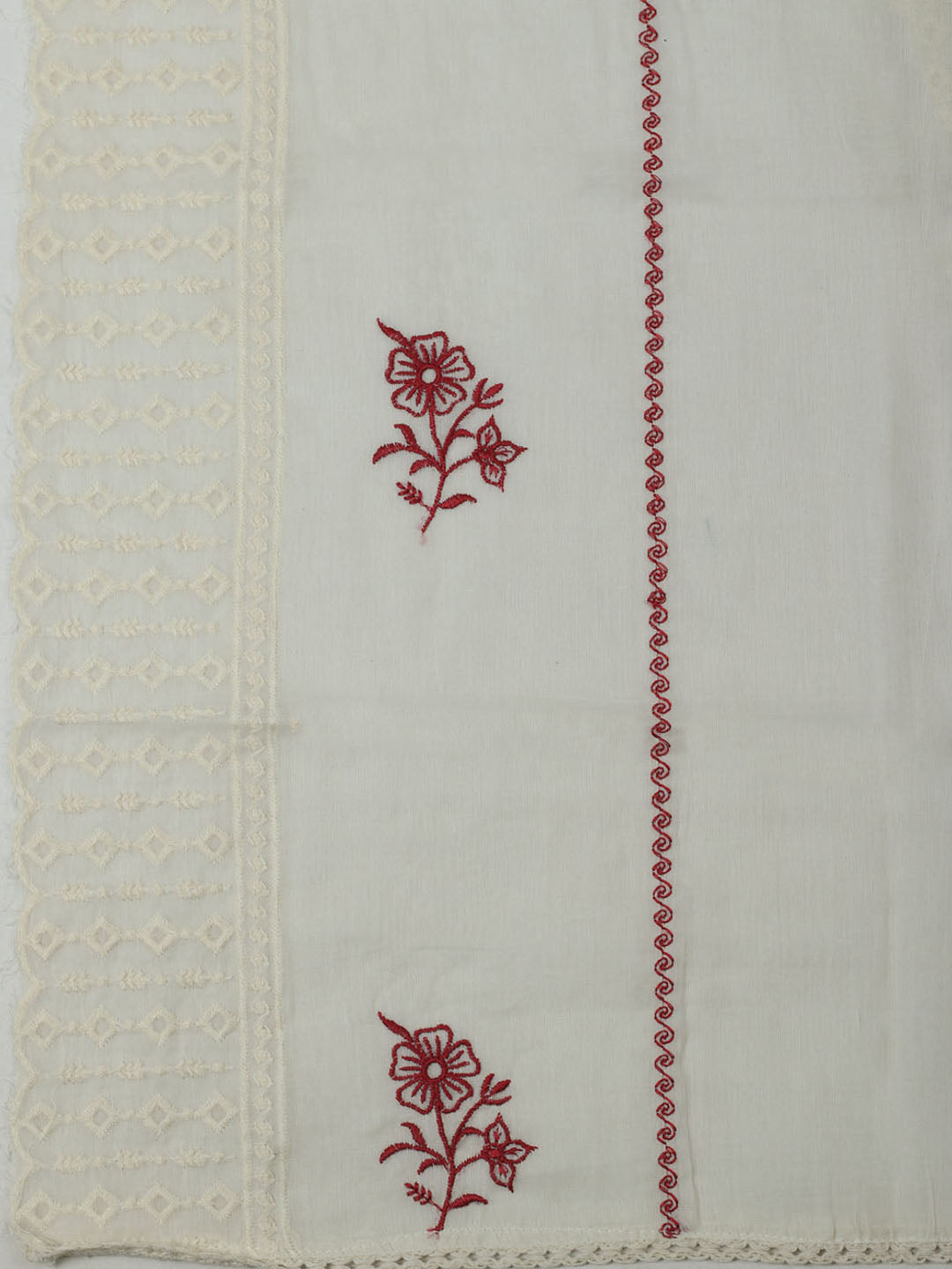 Printed Cotton Unstitched Kurta With Pant &amp; Dupatta