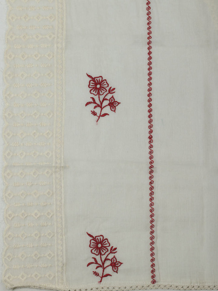 Printed Cotton Unstitched Kurta With Pant &amp; Dupatta