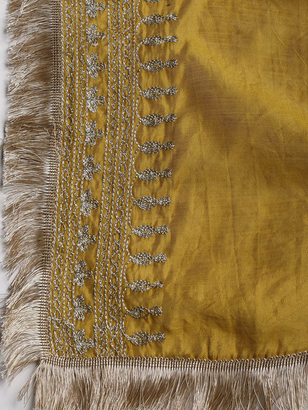 Embroidered Chanderi Unstitched Suit With Dupatta
