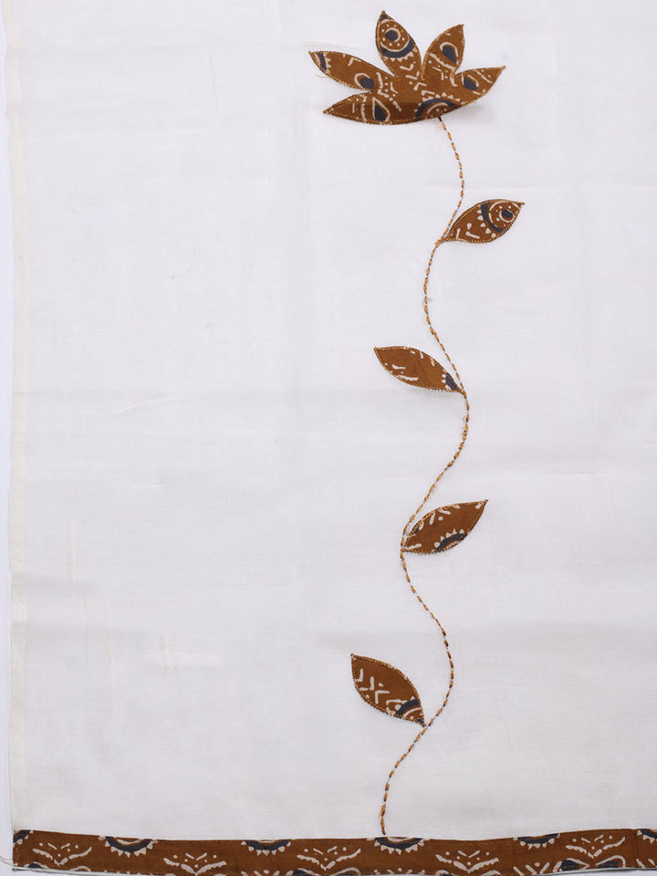 Printed Cotton Blend Unstitched Suit With Pant &amp; Dupatta
