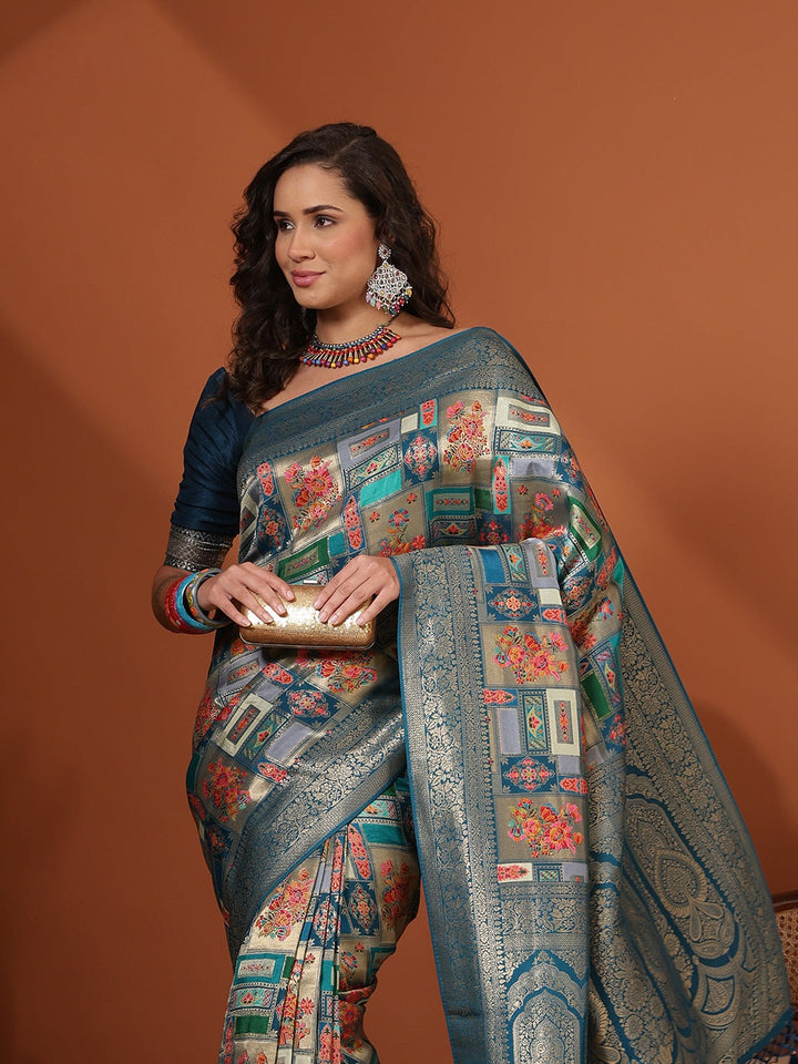 Woven Design Satin Saree
