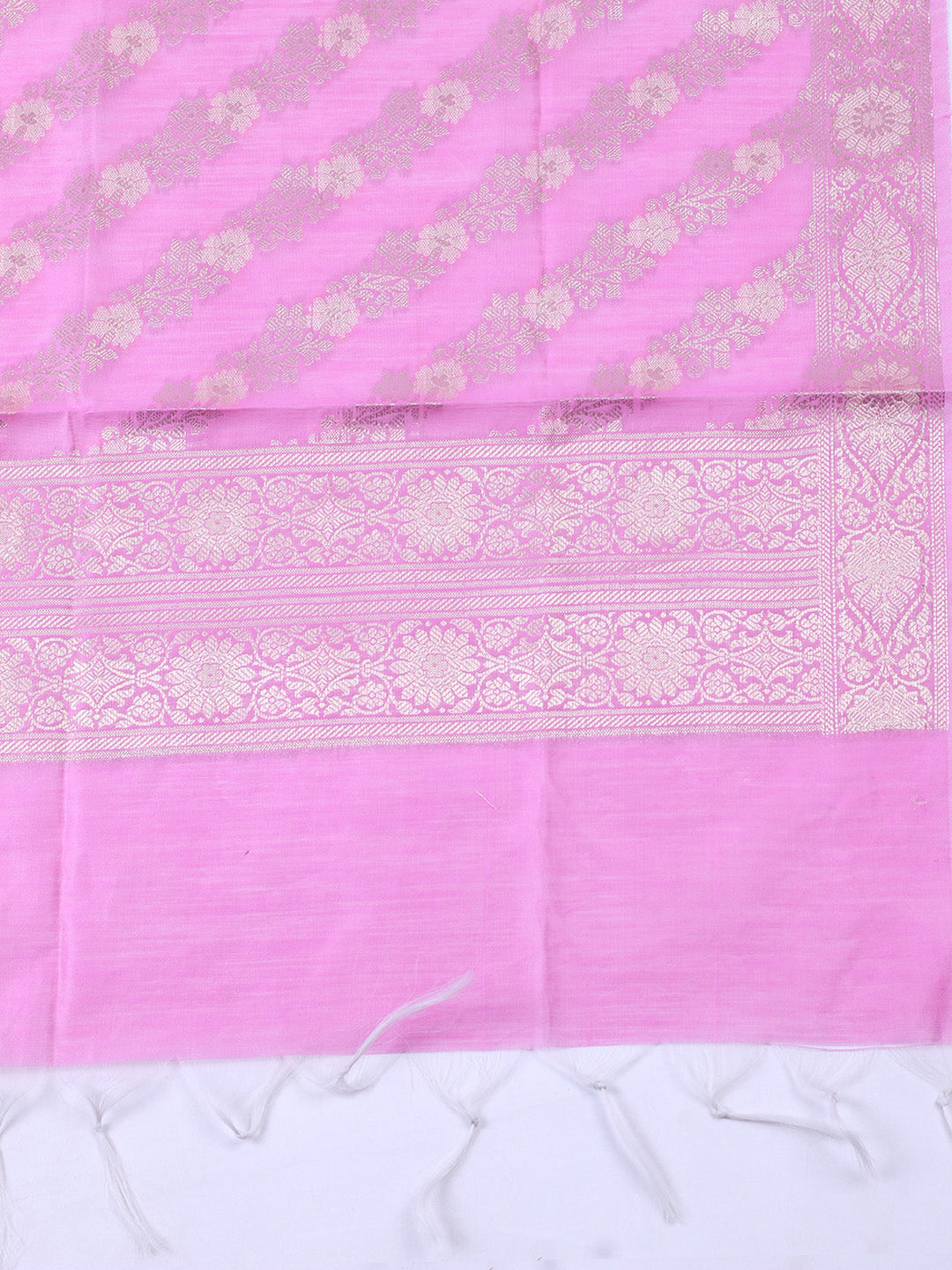 Woven Design Chanderi Unstitched Suit With Pant &amp; Dupatta